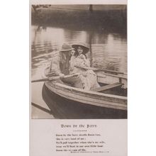 Down By The River Rosie Lee Boat Songcard Real Photo Poetry Song Postcard