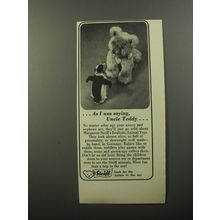 1956 Steiff Animal Toys Ad - As I was saying, Uncle Teddy