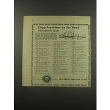 1956 Chipp Fashion Ad - Chipp travellers on the road from coast to coast