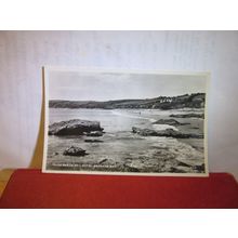NARE BEACH & HOTEL, GERRANS BAY, CORNWALL vintage unused postcard RP by Thomas =