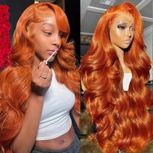 30 Inch Ginger Wig Human Hair Body Wave Ginger Orange 13X6 Lace Front Wigs Human