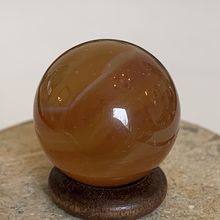 MINI Orange Carnelian Sphere Polished Agate Crystal Ball Miniature Orb W Stand