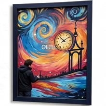 Impressionist Landscape Wall Art Print Artwork For Lounge Abstract Clock Art (3)