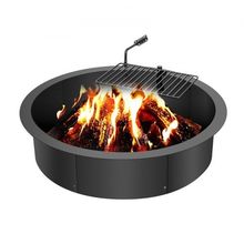 Fire Pit Ring w/ BBQ Fire Ring 35 Inch Outer Steel DIY Campfire Firepit