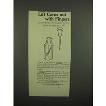 1918 Freezone Ad - Lift Corns Out With Fingers