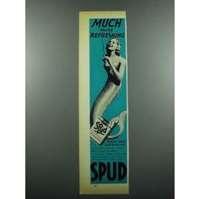 1939 Spud Cigarettes Ad - Mermaid - More Refreshing