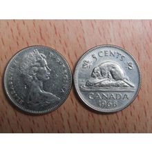 1968 Queen Elizabeth ll 5 Cents Canada Coin