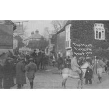 Fox Hunt Hunting Meeting at Gun Inn Findon Sussex Postcard