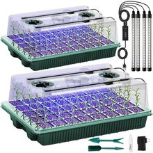 Seed Starter Tray with Grow Light, 2 Packs 80 Cells Seed Starting Kit Seedling S