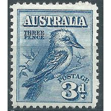 Australia 1938 SG106 3d Blue Kookaburra Mounted Mint .. ..