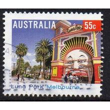 Australia 2008 Tourist Precincts - Luna Park, Melbourne 55c Sheet Used