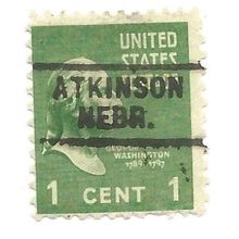 PRECANCEL -T&T ATKINSON, NEB 729 ON 1c PREXY