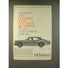 1961 Chrysler Valiant Car Ad - Tops Itself!