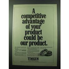 1969 Timken J-Line Bearings Ad - Competitive Advantage