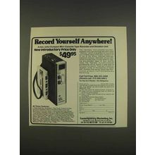 1976 Hanimax Mini-Cassette Tape Recorder Ad - Anywhere