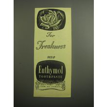 1948 Euthymol Toothpaste Ad - For freshness use Euthymol Toothpaste