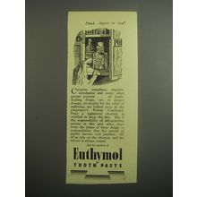 1948 Euthymol Toothpaste Ad - Cocaine, morphine, digitalis, strychnine