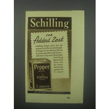 1938 Schilling Black Pepper Ad - Schilling for Added Zest