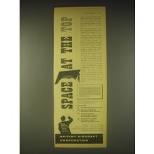 1962 British Aircraft Corporation Ad - Space at the top