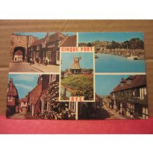 multiview, CINQUE PORT, RYE, EAST SUSSEX used postcard =