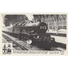 Banbury Castle Train at Birmingham Railway Station Real Photo Postcard