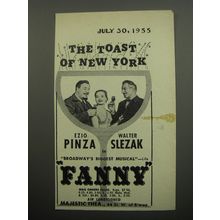 1955 Fanny Play Ad - The Toast of New York Ezio Pinza Walter Slezak