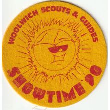 Scout Badge UK Gang Show - Showtime 1990 Woolwich - Felt (A1)