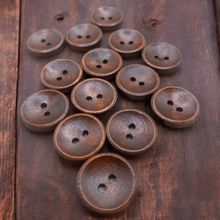 18mm Brown Wooden Buttons 2 Hole Oval Sewing Knitting Cardigan Handmade Clothing