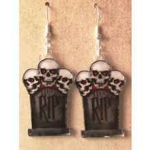 Skull and Gravestone Rip Earrings Horror/Halloween/Goth/Emo