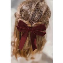 Red Sandalwood Velvet Bowknot Frenchy Girl Fashion Hair Clip
