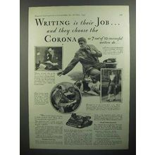 1930 Corona Typewriter Ad - Writing is their Job