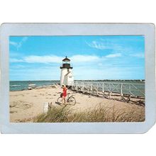 MA Nantucket Lighthouse Postcard Brant Point Lighthouse lighthouse_box1~555