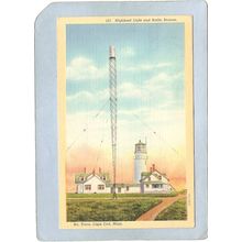 MA North Truro Lighthouse Postcard Highland Light & Radio Beacon Cape Cod ~566