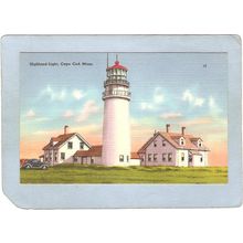 MA Truro Lighthouse Postcard Highland Light Cape Cod lighthouse_box1~564