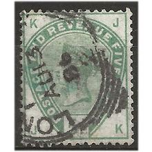 1883 SG193 5d Dull Green Check Letters "JK" Fresh Colour Fine Used ... .