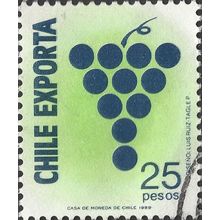 CHILE, FRUIT, Grapes, blue & green 1989, 25peso