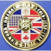 D-Day Normandy. Challenge Coin. 1.50". 76b.