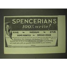 1929 Spencerian Pen Ad - 100% Write