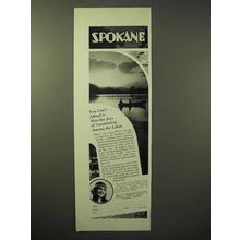 1929 Spokane Washington Tourism Ad - Among the Lakes