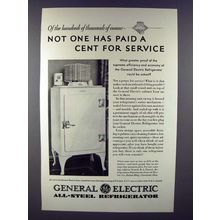 1930 General Electric Refrigerator Ad - Service