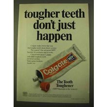 1970 Colgate Toothpaste Ad - Tougher Teeth