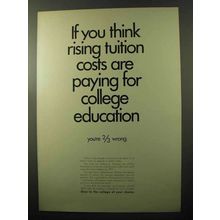 1970 College Tuition Ad - Rising Costs Paying for