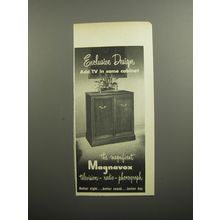 1951 Magnavox Television - Radio - Phonograph Ad - Exclusive Design