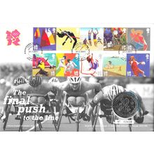 2011 Countdown to London 2012 Final Push BU £5 Commemorative Coin Cover