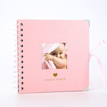 Woodside Home Living Metal Corner Scrap Book Style Photo Album 17cm x 17cm Pink