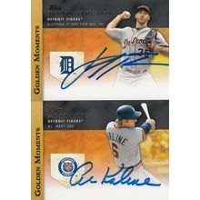 JUSTIN VERLANDER & AL KALINE AUTO 2012 DETROIT TIGERS HALL OF FAME WORLD CHAMPS