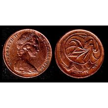 Australia Two Cent 1980 Used Coin Frilled neck-lizard 2c QE II
