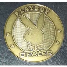 (1) Playboy Brass Dealer Button - Measures 2 inches - Rare Find