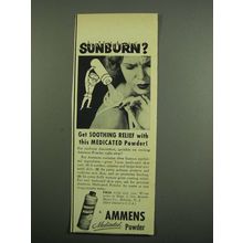 1950 Bristol-Myers Ammens Medicated Powder Ad - Sunburn