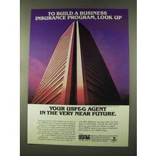 1973 USF&G Insurance Ad - To Build a Business Look Up